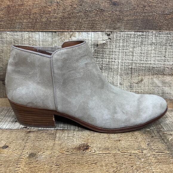 Sam Edelman Petty Suede Booties Side Zip Ankle Boots Beige Tan Size 10 - Picture 6 of 11